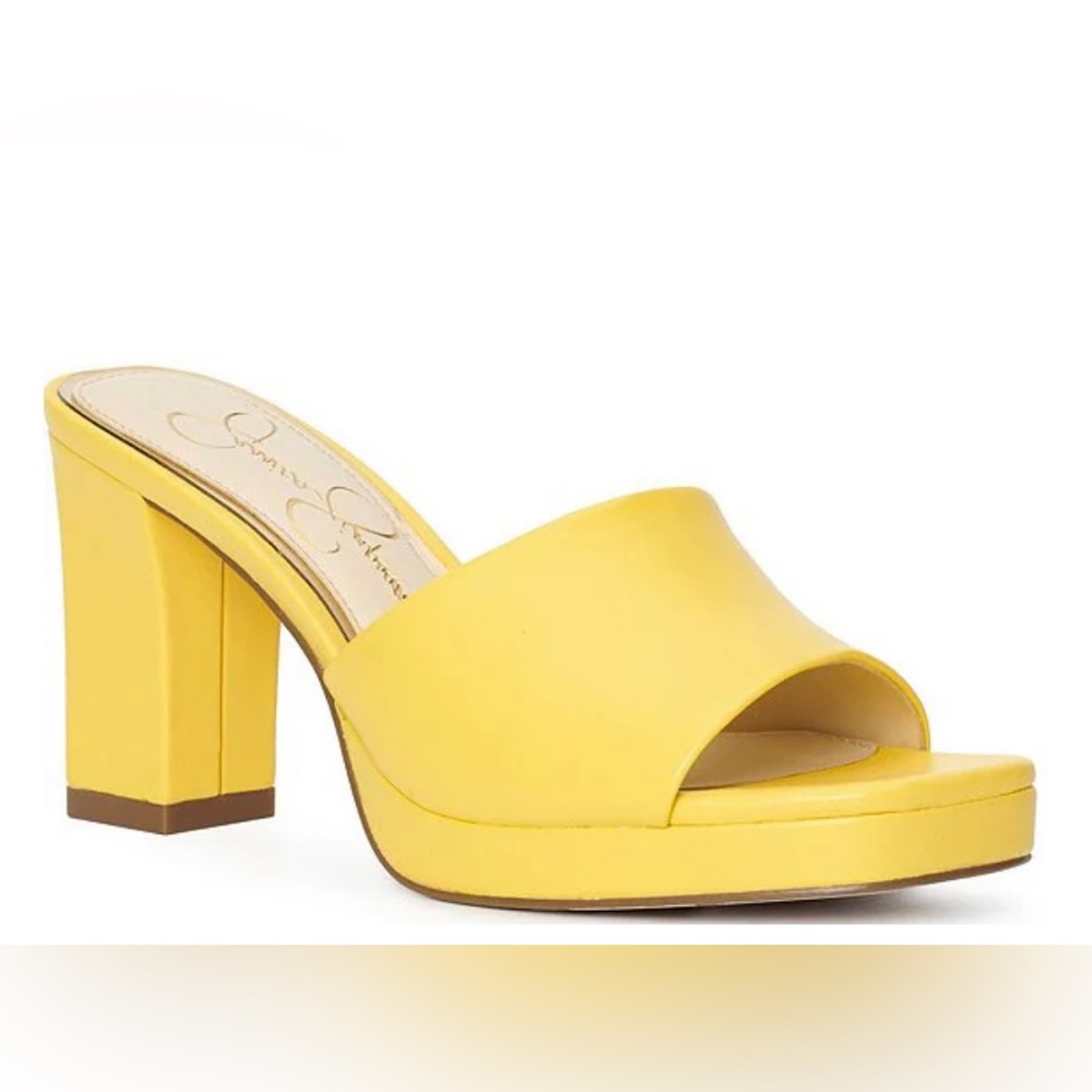 Jessica Simpson Elyzza Yellow Leather Upper platform dress sandals SZ 9M/EU 40